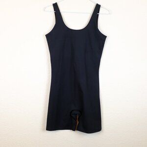 Girlfriend collective black playsuit bike suit unitard leotard body suit medium